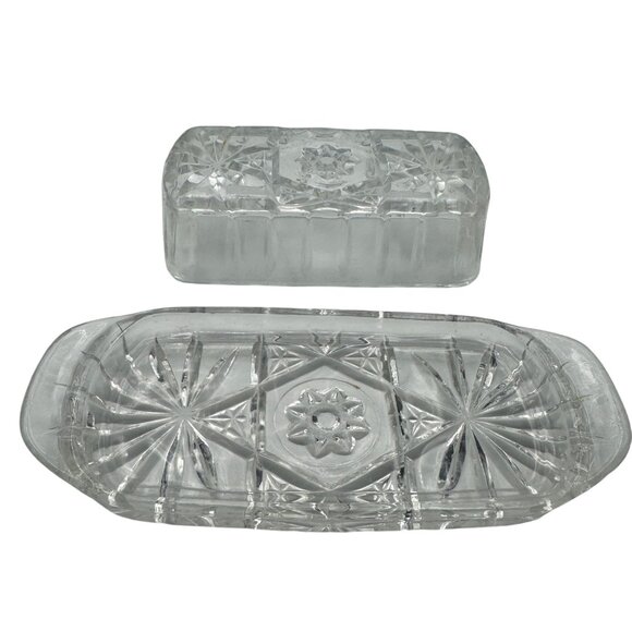 Brillance Cut Glass Star of David Covered Butter Dish - Picture 3 of 5